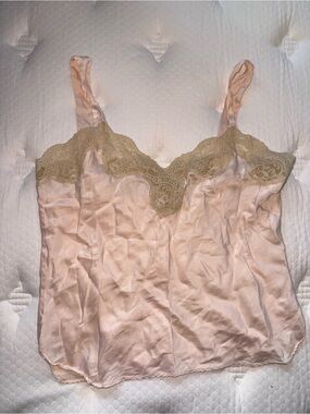 Silk Lace-Trim Camisole in Blush Pink